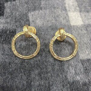 Julie Vos Astor Doorknocker 24K Gold Plate Hoop Earrings BRAND NEW